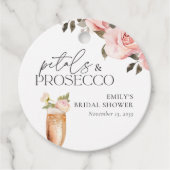 花とプロセッコの花嫁シャワー フェイバータグ (正面)