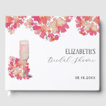 花とプロセッコの花嫁シャワー フローラル ピンク
