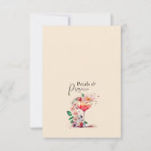 花とプロセッコの花束 ブライダルシャワーのお土産に感謝 サンキューカード (裏面)