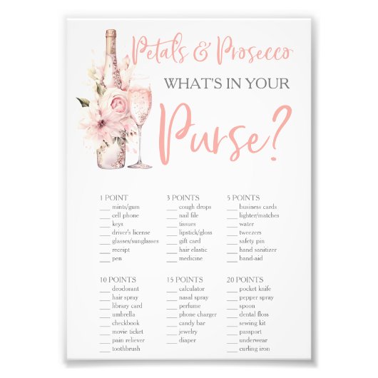 花とプロセッコ あなたの財布の中は？ フォトプリント            (正面)