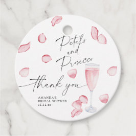 花とプロセッコ - ありがとう ブライダルシャワー フェイバータグ