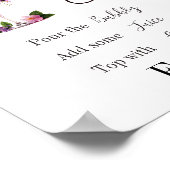 花とプロセッコ ピンクのブライズシャワー ミモザバー ポスター (角)