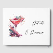 花とプロセッコ ピンク ブラッシュ フラワーブライダルシャワー ゲストブック (裏面)