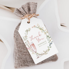 「花とプロセッコ」ブライダルシャワーの感謝メッセージ ギフトタグ