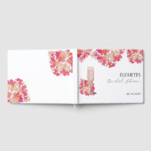 花とプロセッコ ブライダルシャワー 花のピンク ゲストブック (全面)