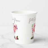 花とプロセッコ ブラッシュピンク フラワー ブライダルシャワー 紙コップ (右)