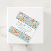 花とプロセッコ ブルー フラワーブライダルシャワー フェイバータグ (インサイチュ)