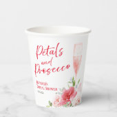 花とプロセッコ | ワイルドガーデン ブライダルシャワー 紙コップ (正面)