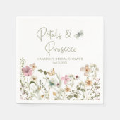花とプロセッコ ワイルドフラワー ブライダルシャワー スタンダードカクテルナプキン (正面)