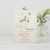 花とプロセッコ 白い花のシャンパン 招待状 (スタンド正面)