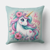 花とベビー unicorn（女性と女の子向け） クッション (裏面)