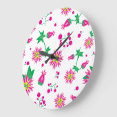 花とベリー ラージ壁時計 (傾斜)