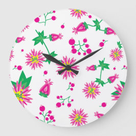 花とベリー ラージ壁時計