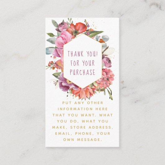 花とマカロンの金ゴールド 縁ど エンクロージャーカード (正面)