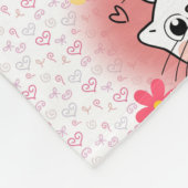 花とマグカップを使った3匹の猫 フリースブランケット (角)