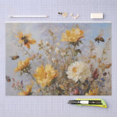 花とミツバチが切り離す 薄葉紙 (クラフト)