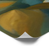 花とミツバチが咲く王冠の愛らしいクマ ポスター (角)