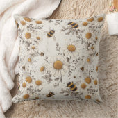 花とミツバチの腰脈 クッション (ブランケット)