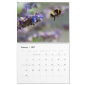 花とミツバチの花柄 自然 2027年カレンダー カレンダー (2月 2027)