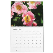 花とミツバチの花柄 自然 2027年カレンダー カレンダー (1月 2027)