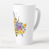 花とミツバチ カフェラテマグ (右アングル)