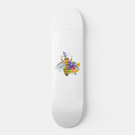 花とミツバチ スケートボード (正面)