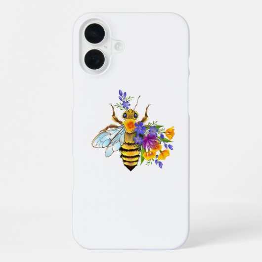 花とミツバチ iPhoneケース (裏面)