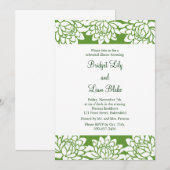 花とモダンなリハーサルディナー 招待状 (正面/裏面)