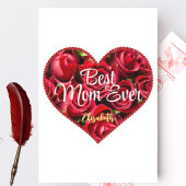 花とモダンハートお最高の母さん日 ポストカード