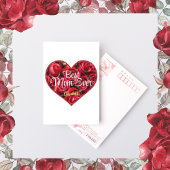 花とモダンハートお最高の母さん日 ポストカード