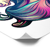 花とユニコーンVector Art ポスター (角)