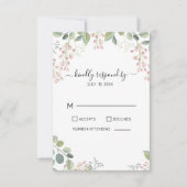 花とユーカリ葉 出欠カード (正面)