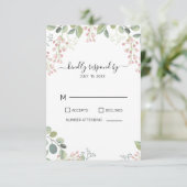 花とユーカリ葉 出欠カード (スタンド正面)