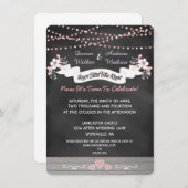 花とライトシャルボードポストウェディング招待 招待状 (正面/裏面)