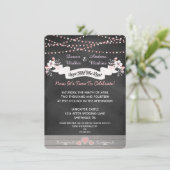 花とライトシャルボードポストウェディング招待 招待状 (スタンド正面)