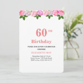 花とラウレルの葉 40歳、60歳の誕生日 招待状 (スタンド正面)