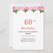 花とラウレルの葉 40歳、60歳の誕生日 招待状 (正面)