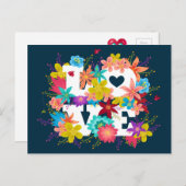 花とラディバグ付きポストカード ポストカード (正面/裏面)