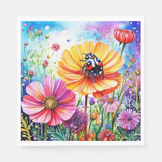 花とラディバグ スタンダードランチョンナプキン (正面)