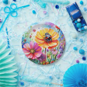 花とラディバグ ペーパープレート (パーティー)