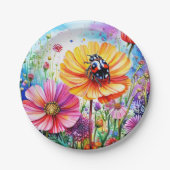 花とラディバグ ペーパープレート (正面)