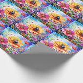 花とラディバグ ラッピングペーパー (角)