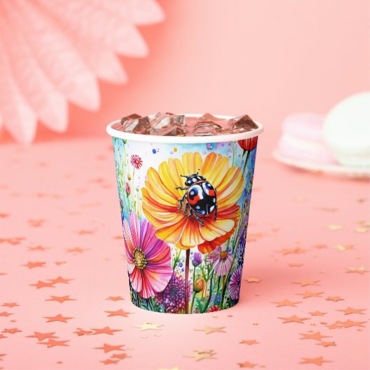 花とラディバグ 紙コップ (インサイチュ)