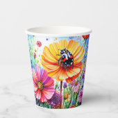 花とラディバグ 紙コップ (正面)