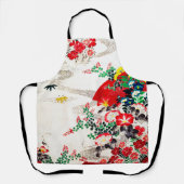 花とランニングの水、日本のデザイン エプロン (正面)