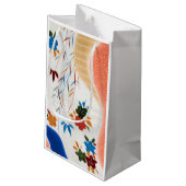 花とランニングの水、日本のデザイン スモールペーパーバッグ (裏面アングル)