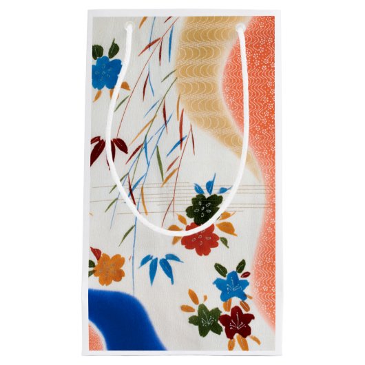 花とランニングの水、日本のデザイン スモールペーパーバッグ (正面)