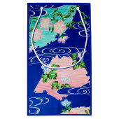 花とランニングの水、日本のデザイン スモールペーパーバッグ (裏面)