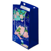 花とランニングの水、日本のデザイン スモールペーパーバッグ (正面アングル)