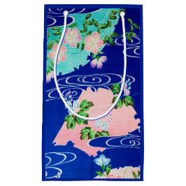 花とランニングの水、日本のデザイン スモールペーパーバッグ